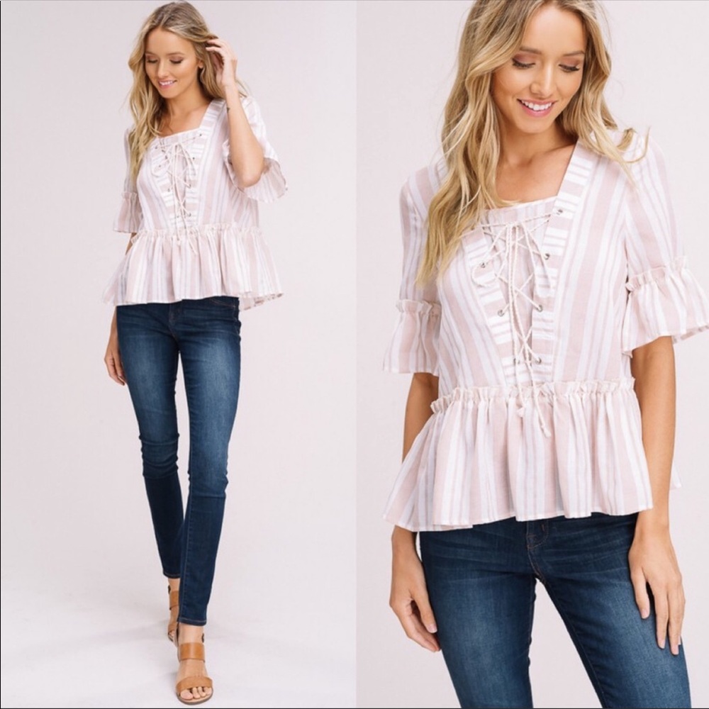 🆕❗️LAST ONE❗️ALUNA LEVI STRIPED TOP - Picture 2 of 4